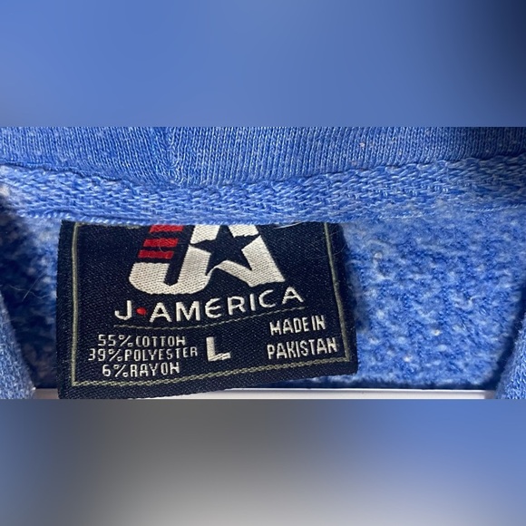 J America Hoodie Sweatshirt Size Large Blue Pocket Life is Better in a Camper - Picture 2 of 7
